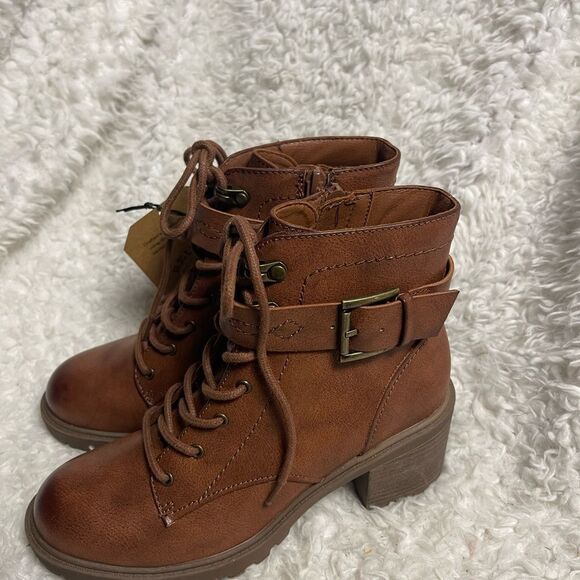 New Frye and Co. synthetic Brown lace Boots with side zipper SZ6.5M - Picture 2 of 11